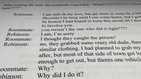 Full Text Log Between Conservative Commentator Suspect and Co-resident